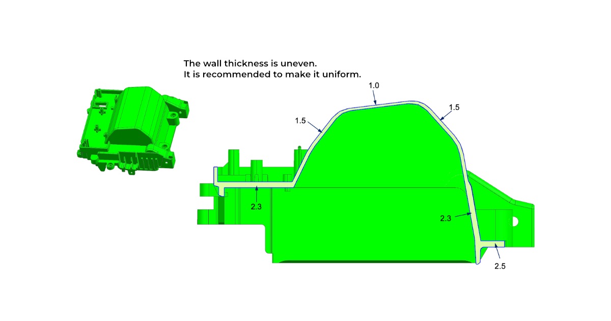 Optimización DFM del Espesor de Pared para el Soporte de Montaje de Impresora POS Minorista
