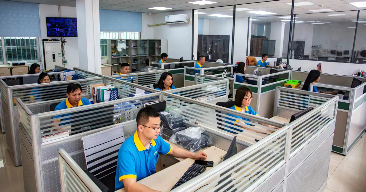 Integrated engineering and project management office at JBRplas Shenzhen — engineers co-located with production for seamless communication