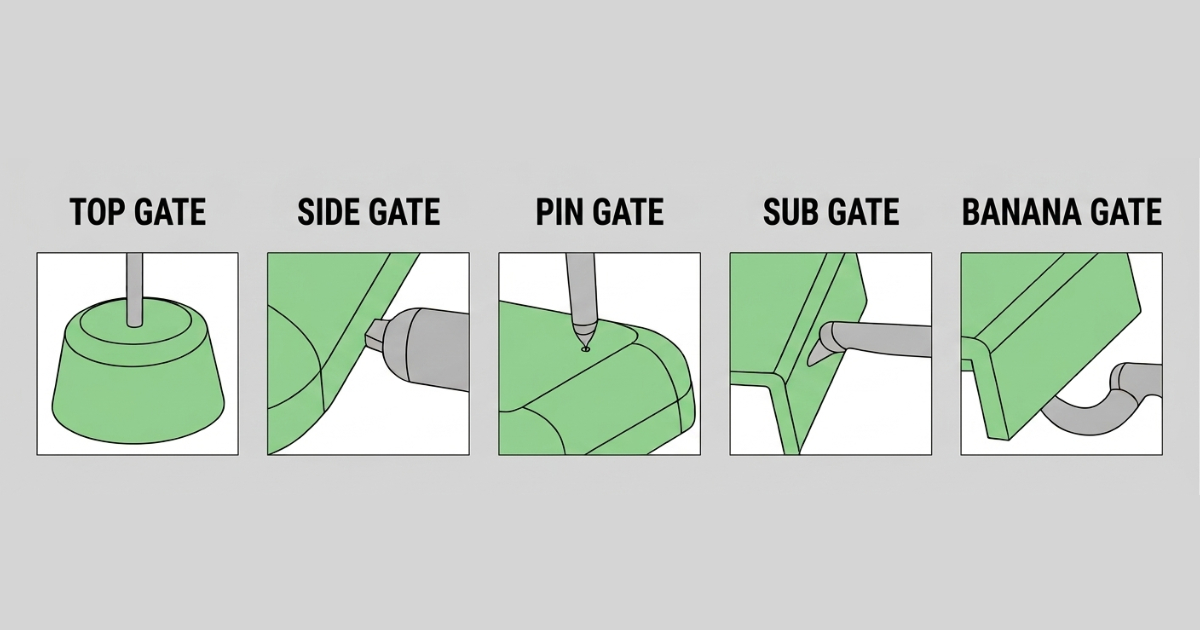 Gate Design Guide for Injection Molds — Types, Placement, and Vestige Management